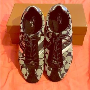 coach black laced shoes